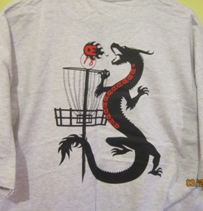 Disc Golf Shirt Dragon -XLG Grey