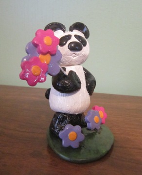 Panda in Flower Garden